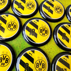 Borussia Dortmund 14/15 Uniforme 1 (Sem Patrocinio) - Vidrilha 45mm - Botões Pro Gol