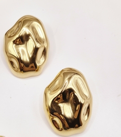 Brinco Oval Orgânico - Aço - LYM Acessórios