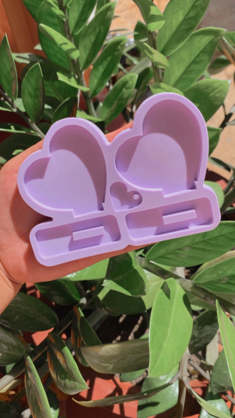 Molde de Silicone coracao duplo - comprar online