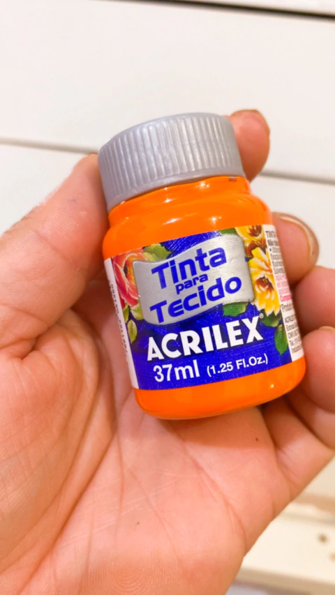Tinta de tecido acrilex laranja