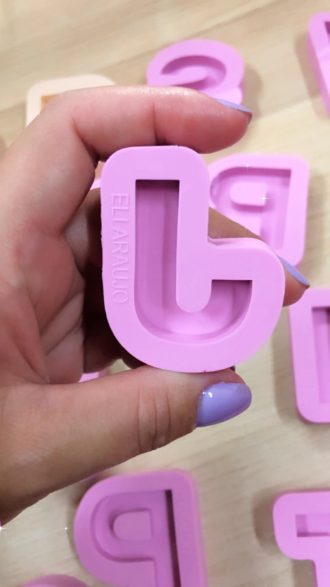 molde de Silicone Alfabeto letra J invertida