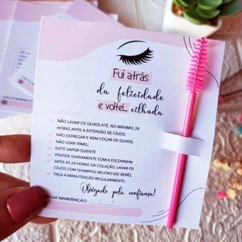 Card Escovinha Cuidados para Cílios 9x10 Personalizado - comprar online
