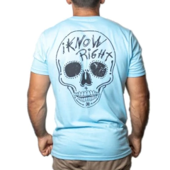 REMERA HOMBRE IKR SKULL CELESTE