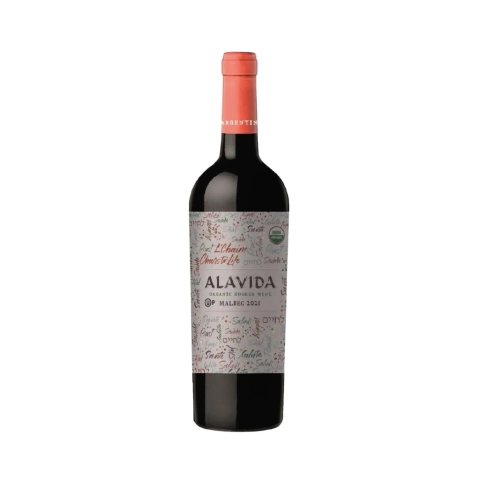 ALAVIDA KOSHER MALBEC ORGÁNICO VALLE DE UCO CAJA x 6 de 750cc