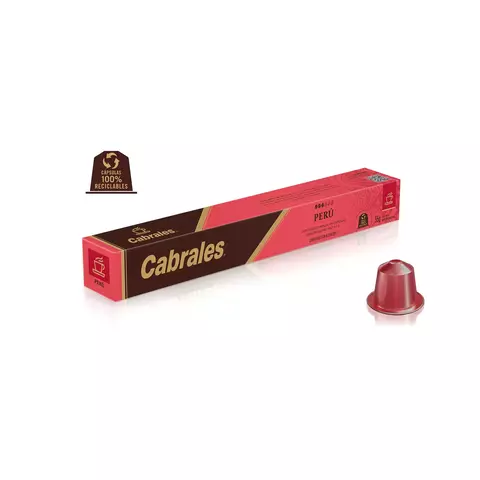 CAPSULAS CAFE CABRALES NES ALUMINIO PERU X 10u.