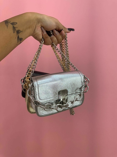 Bolsa mini bag metalizada