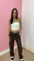 Calça risca de giz Marrom - loja online