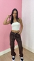 Calça risca de giz Marrom - Vchiqueboutique