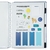 Interior de un cuaderno inteligente con stickers y secciones para proyectos, diseñado por Miguel Luz.