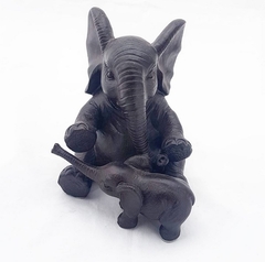 Figura Elefante Sentado con Cria (16 x 13 cm)