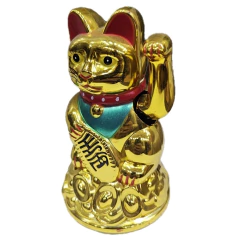 Maneki Neko Gato Buena Fortuna A Pila 11cm aprox Monte Kurama