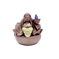 Porta Sahumerio Cascada de Humo Baby Buda 13cm Monte Kurama