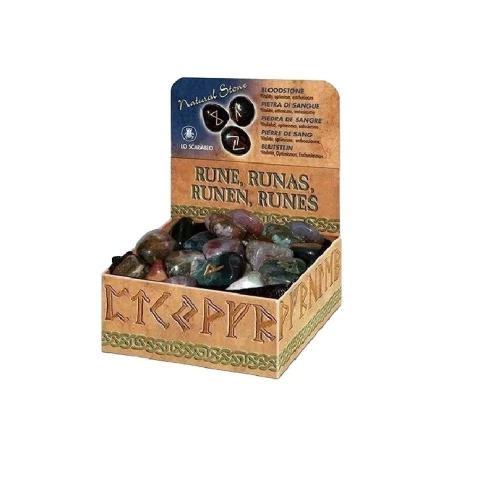 RUNAS Bloodstone Piedra De Sangre 25 Runas y Librito *