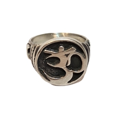 Anillo OM Sello Tallado Grande 1,8cm aprox Plata 925