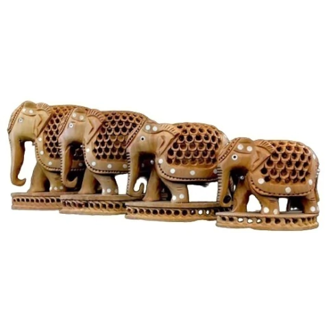 Elefante Madera Base Calado Puntos 8cm aprox Monte Kurama - comprar online