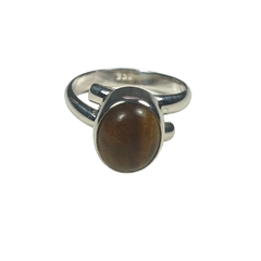 Anillo Ojo DeTigre Plata 925 Regulable Elipse 1cm aprox