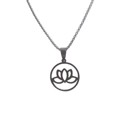 Dije Flor De Loto 3cm Acero Quirurgico Monte Kurama