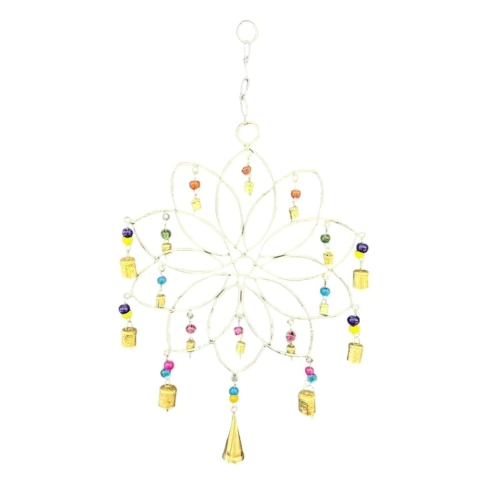 Colgante Flor Loto Metal Campanitas