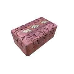 Caja Madera Elefantes Artesanal 13cm aprox Monte Kurama