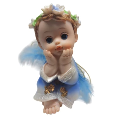 Ángel Nene Sentado Celeste 12cm Monte Kurama