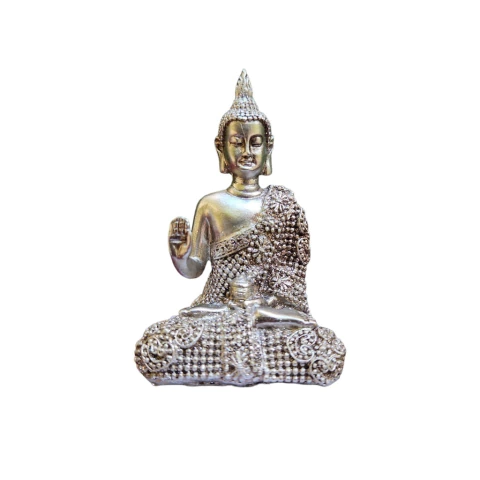 Buda Plateado Brillo Medicina 8cm aprox Monte Kurama