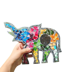 Espejo Elefante Venecitas 20cm aprox Monte Kurama - Monte Kurama Tienda Holística Online