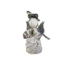 Ángel Vidrio Rezando Dorado Plateado 4,5cm aprox - Monte Kurama Tienda Holística Online