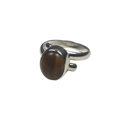 Anillo Ojo DeTigre Plata 925 Regulable Elipse 1cm aprox - comprar online