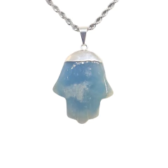 Dije Mano Hamsa Onix Cielo Baño Plata 3,5cm aprox Monte Kurama en internet