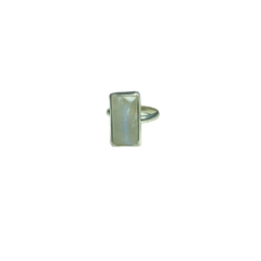 Anillo Piedra Luna Arcoiris Adularia Plata 925 Regulable 2cm aprox Monte Kurama - Monte Kurama Tienda Holística Online