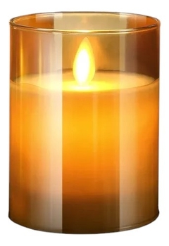 Vela Dorada Led Vidrio Con Movimiento 7.5x10cm - comprar online
