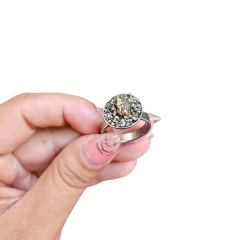 Anillo Cazuela Pirita Talle 18 Monte Kurama - Monte Kurama Tienda Holística Online