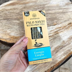 Sahumerios Mini Palo Santo BUENA ONDA ENERGIA LIMPIA 8u Aromanza - Monte Kurama Tienda Holística Online
