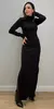 Vestido Feminino Slim Longo Gola Alta Manga Longa By AF