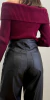 Imagem do Calça Feminina Wide Leg Couro PU Com Bolsos By AF