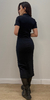 Vestido Feminino Slim Midi Manga Curta Gola Alta - comprar online