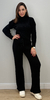Conjunto Feminino Tricot Mousse Blusa Gola Rolê E Pantalona - loja online