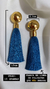 Brinco Bahia Dourado Azul Jeans 2 em 1 - comprar online