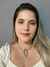 Colar 2 em 1 Leandra Prateado Couro Marrom - loja online