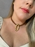 Colar 2 em 1 Leandra Dourado Couro Marrom - loja online