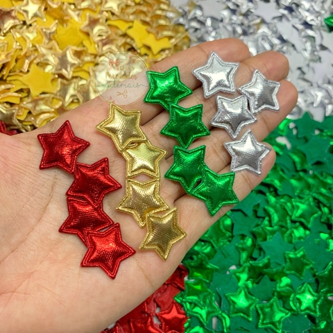 Aplique mini estrela metalizada -pct c/ 5 unidades