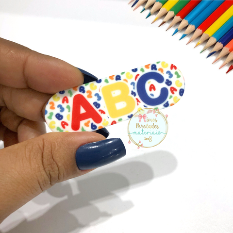 Hair Clips de acrílico escolar letrinhas ABC - unidade