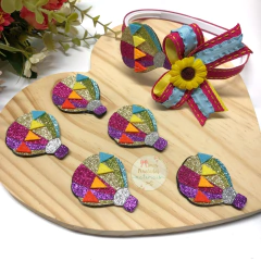 Aplique Balão Junino Glitter G - unidade