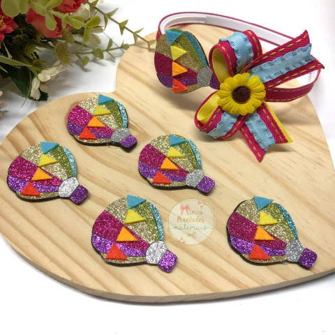 Aplique Balão Junino Glitter G - unidade