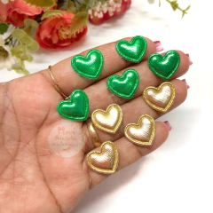 Aplique mini coração metalizado -pct c/ 5 unidades - comprar online