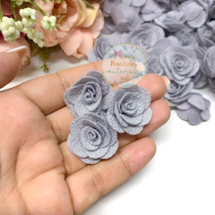 PAR Flor de poliéster (2 unidades) - Mimos Perolados Materiais