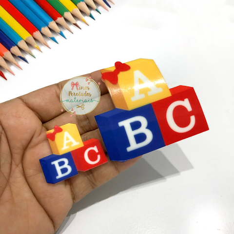 Aplique de acrílico escolar Blocos ABC - unidade
