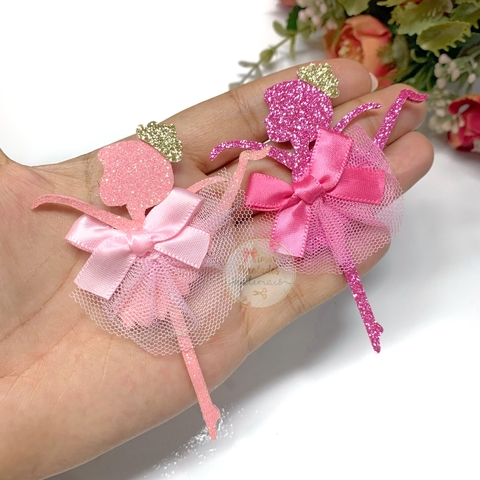 Aplique Bailarina Glitter luxo - unidade
