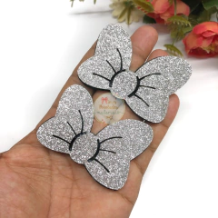 Aplique Laço da Minnie G com glitter - unidade - Mimos Perolados Materiais