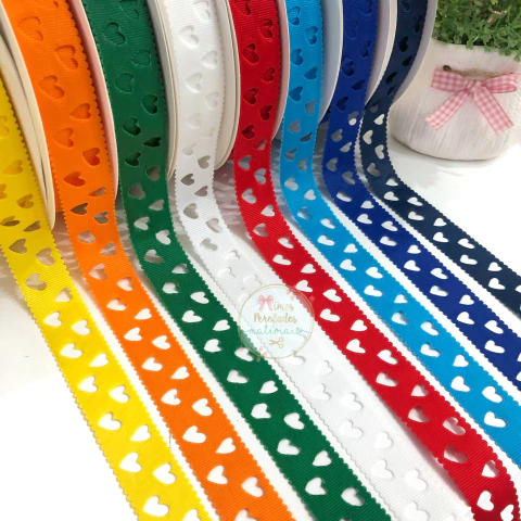 Fita Yama 22mm coração vazado - por metro